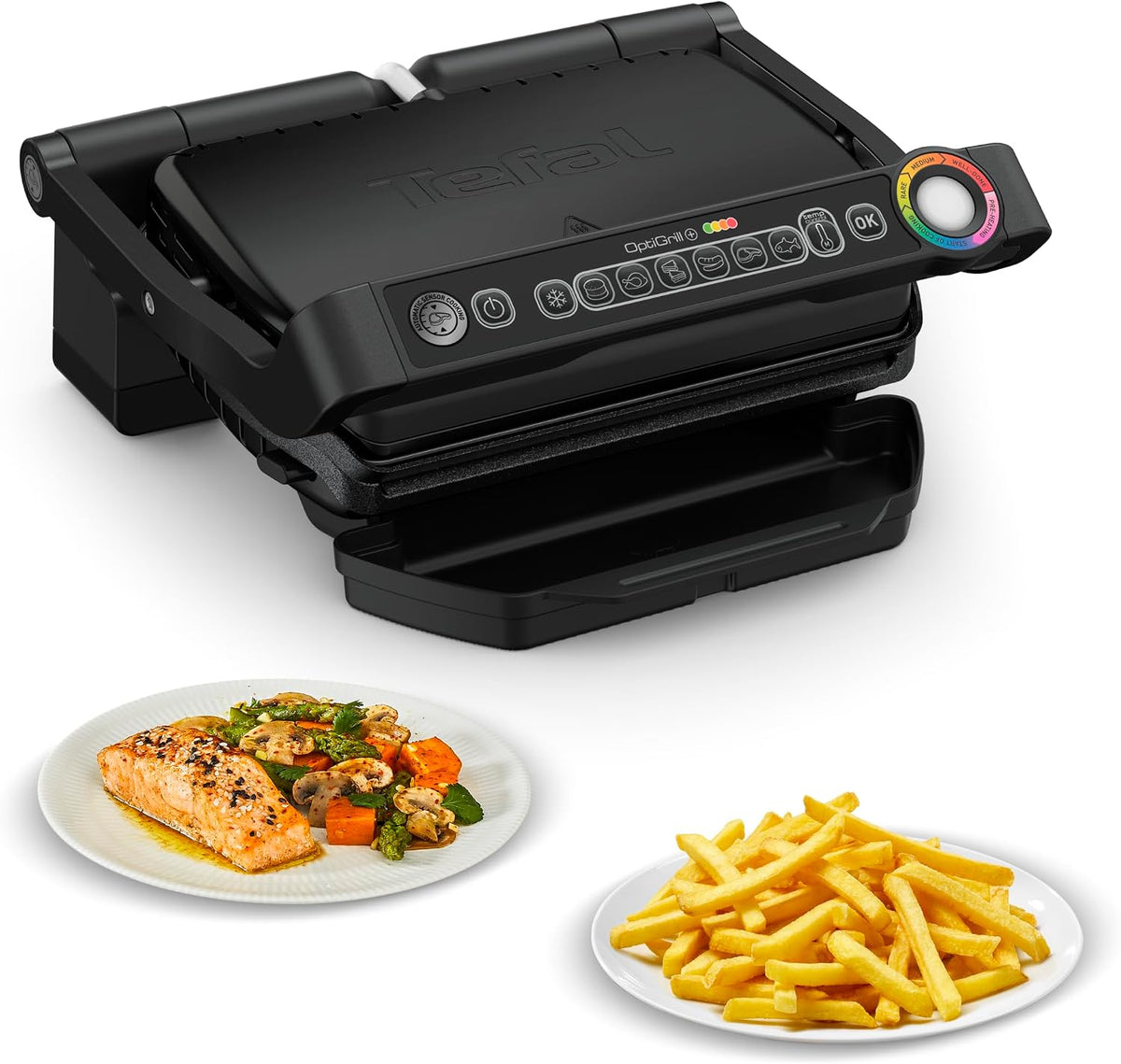 Tefal Elektrische Tischgrills, Schwarz, GC714812 OPTIGRILL+ SNACKING&BAKING