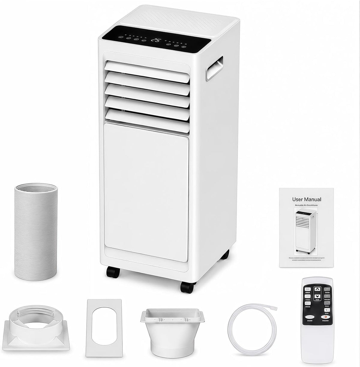 JIYINGHUI Klimaanlage, 1000 W, 2 L, Weiß, Mobil 9000 BTU, Kühlen Entfeuchten Ventilieren, üfterstufen, 24 Stunden Timer