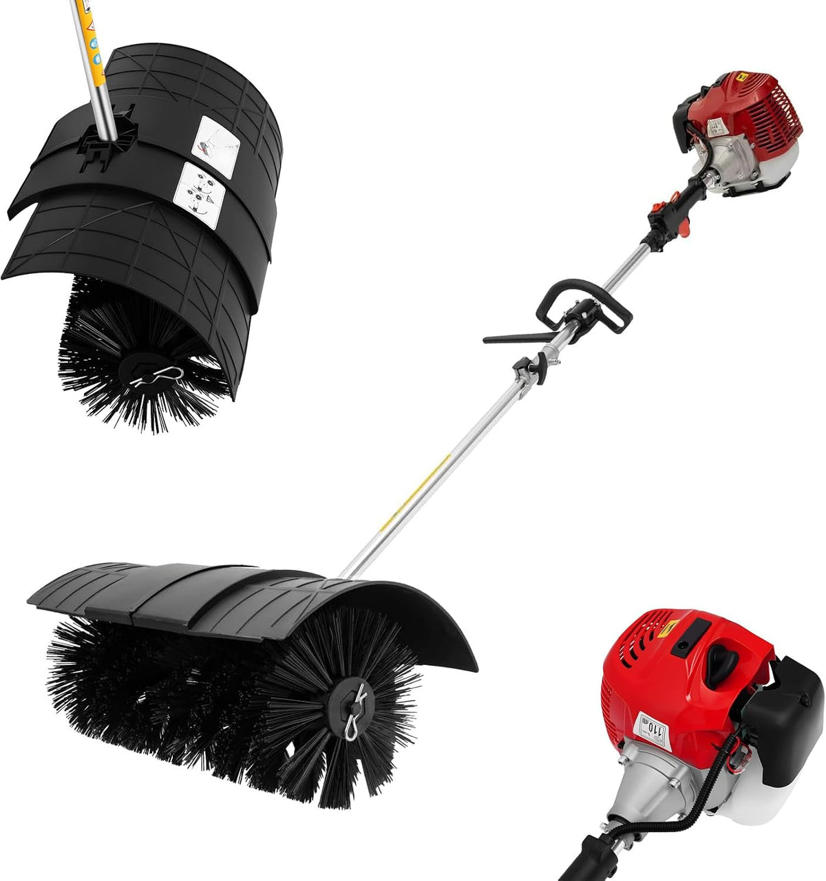 Levkitch Schneefräse, 58 cm, Schwarz, Kehrmaschine, 2-Takt Benzin Motorbesen Sweep, Bürstenbreite Besen