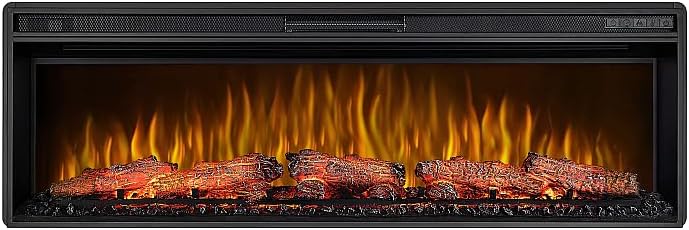 ArtiFlame Elektrokamin, 1600 W, Mehrfarbig, AF50 Multicolor, Elektrischer Einbaukamin mit Heizung, realistischer 3D-Flammeneffekt