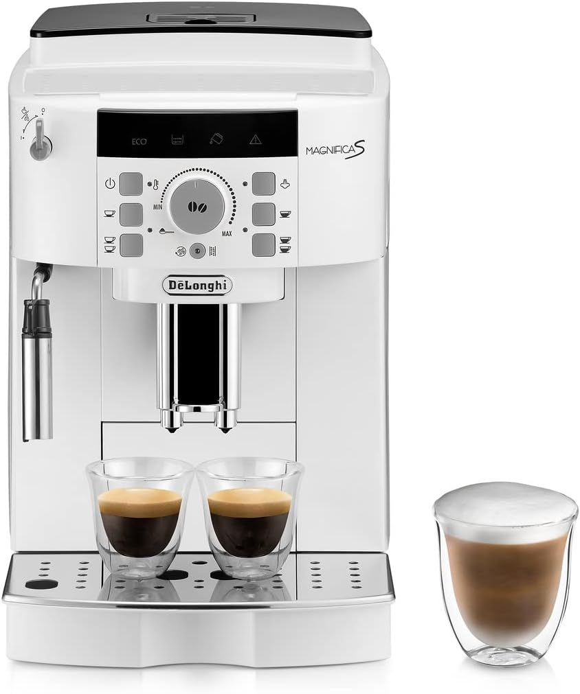 De'Longhi Milchaufschäumer, Weiß, Magnifica S ECAM22.110.W, Automatische Kaffeemaschine, Manuell Einstellbarer