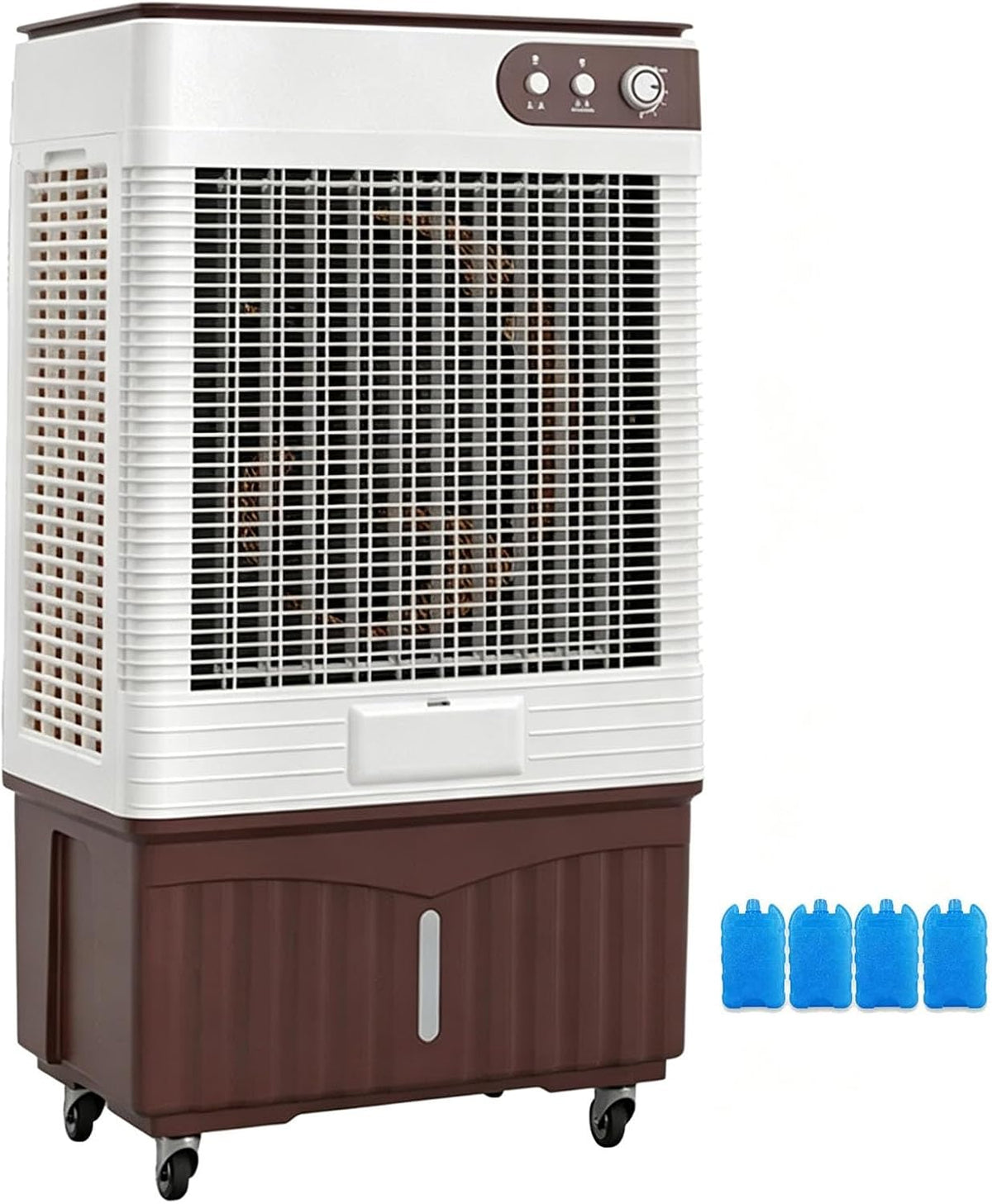 LXRHLIKG Mobiles Klimagerät, 210 W, Weiß, Klimaanlage ohne Abluftschlauch, Drehregler, 60-l-Tank, Luftkühler