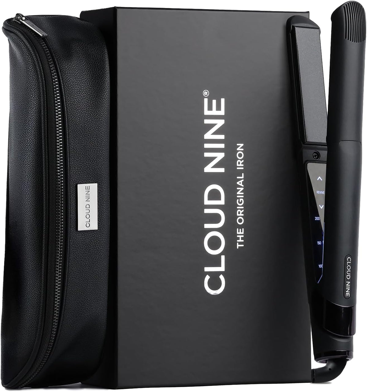 Cloud Nine Haarglätter, Schwarz, Original Iron Glätteisen, mit Revive-Modus, 11 Temperaturstufen, 100-200°C, schwebende Keramikplatten