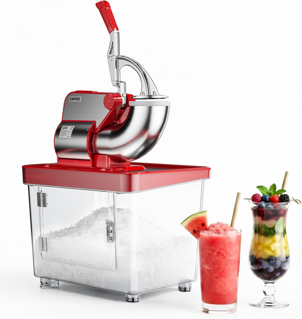 Garvee Eismaschine, Schwarz, Eiscrusher-Maschine, 4 Klingen, Crushed Ice, Bar & Restaurant