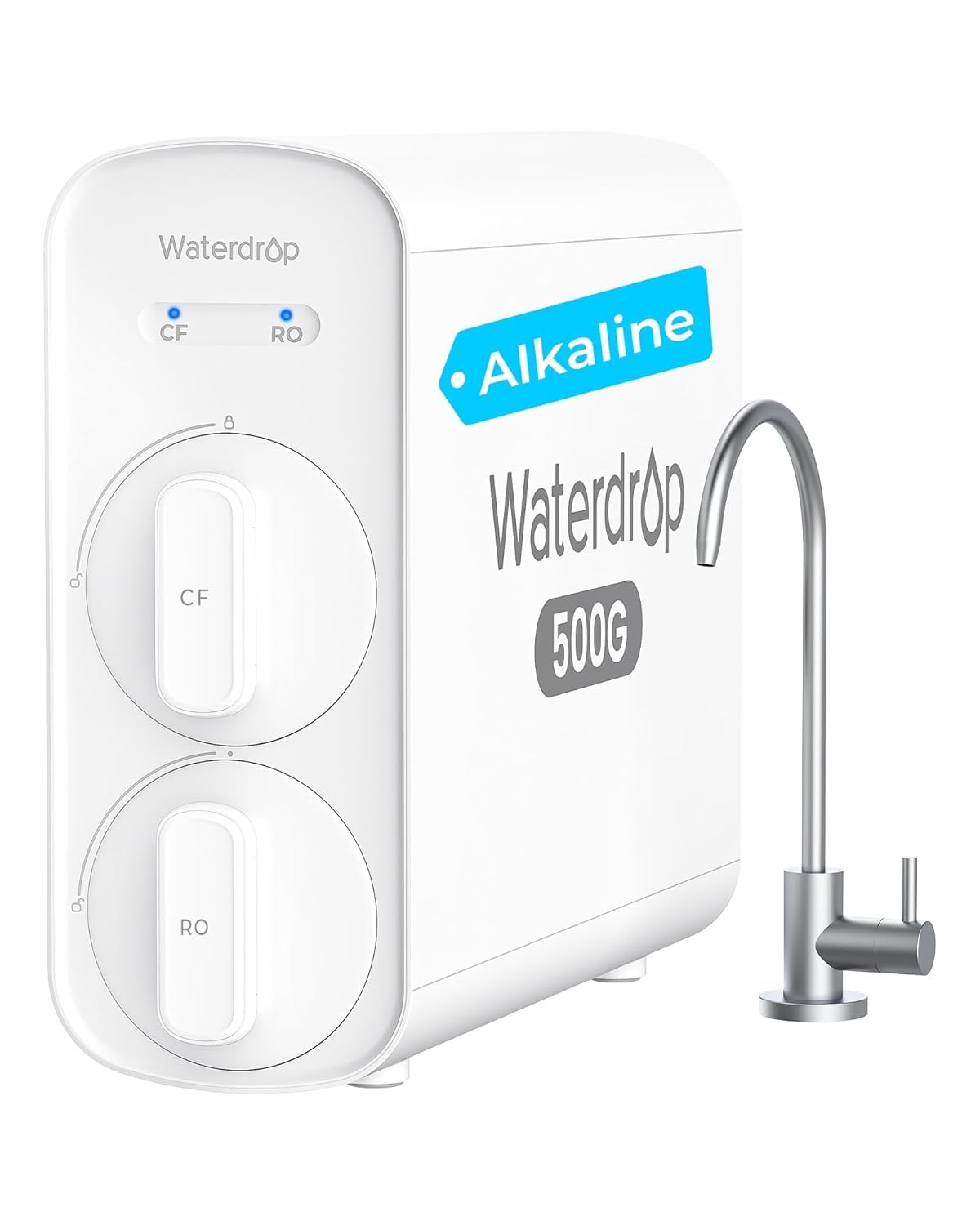 Waterdrop Filtrierung für unter & über der Spüle, Schwarz, G5P500A Alkalischer Mineral pH+ Umkehrosmose-Wasserfilter