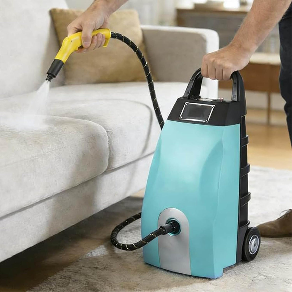 LJLYYDS Dampfreiniger, 2500 / 3000 W, Blau, Mehrzweck-, 5-Liter-Hochdruck- für Haushalt, Auto, Hotel