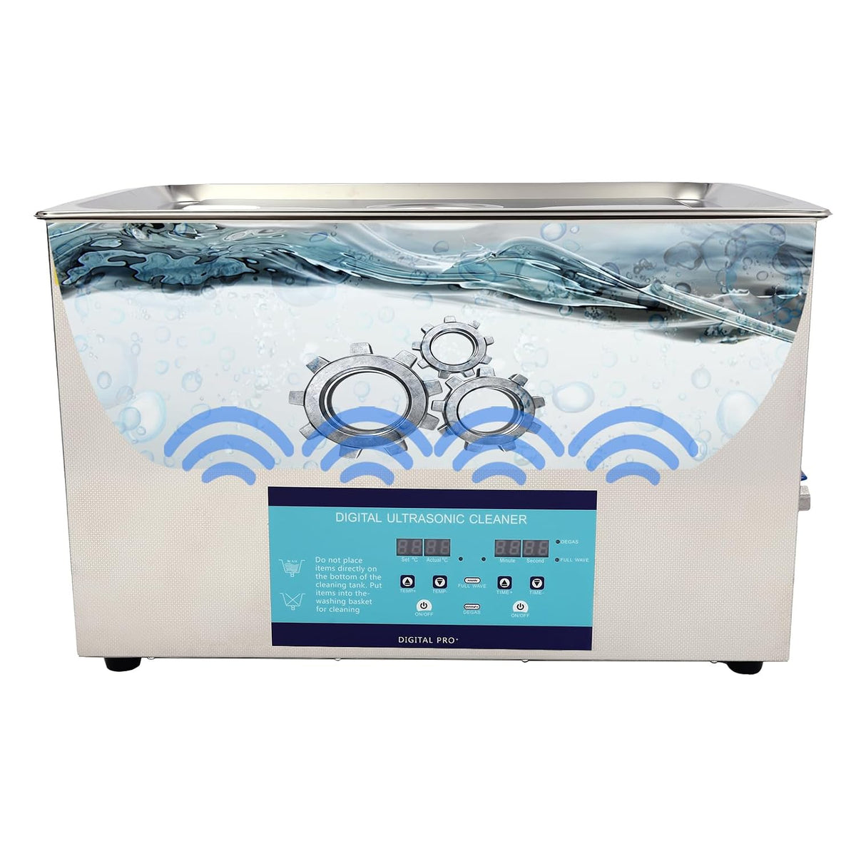 SHIOUCY Waschmaschine, 600 W, 30 L, 201&304 Edelstahl, Gummi, Schwarz, Ultraschallreiniger Reiniger ultraschallgerät mit Heizung