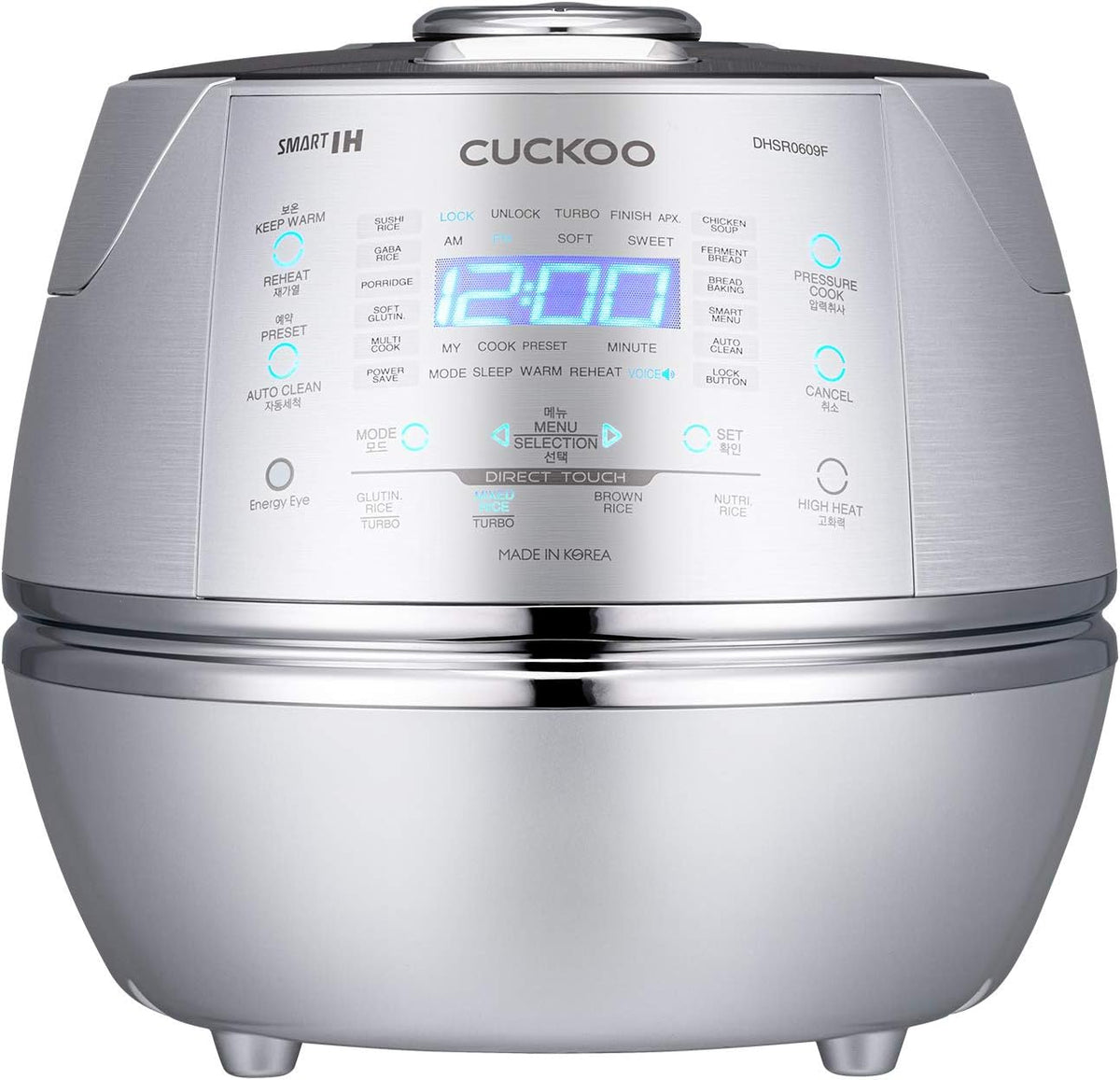 CUCKOO Reiskocher, 1090 W, Silber, CRP-DHSR0609F mit Display