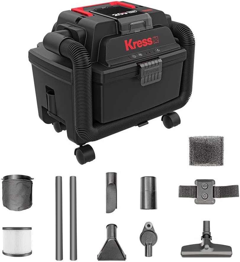 Kress Nass-Trockensauger, 250 W, Schwarz, KH035.9 20Volt /17Kpa Flexi Akku Nass-/Trockensauger