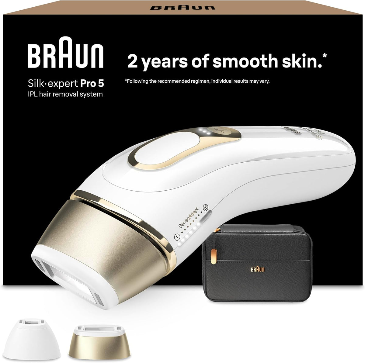 Braun Systeme, Braun/Weiß/Gold, IPL Geräte Haarentfernung Silk·expert Pro 5, PL5140, Alternative Laser Haarentfernung für Zuhause