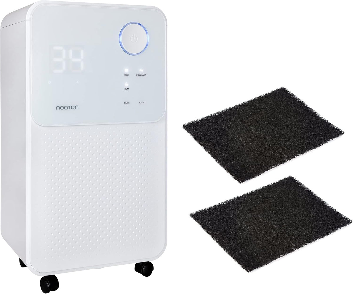Noaton Dunstabzugshaube, 13,5 L, 180 W, 25m, Weiß, Luftentfeuchter und Luftreiniger DF 4114 + 2x Kohlefilter C2