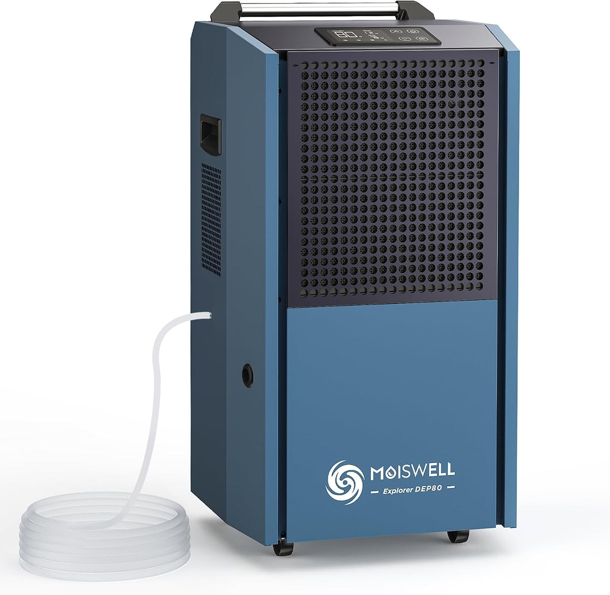 Moiswell Luftentfeuchter, 100 m, 230 m, 90 L, Weiß, Gewerblicher Bautrockner mit Pumpe (Bis zu /24h) Mobiler, Baustellen & Gewerbe bis zu ² / ³