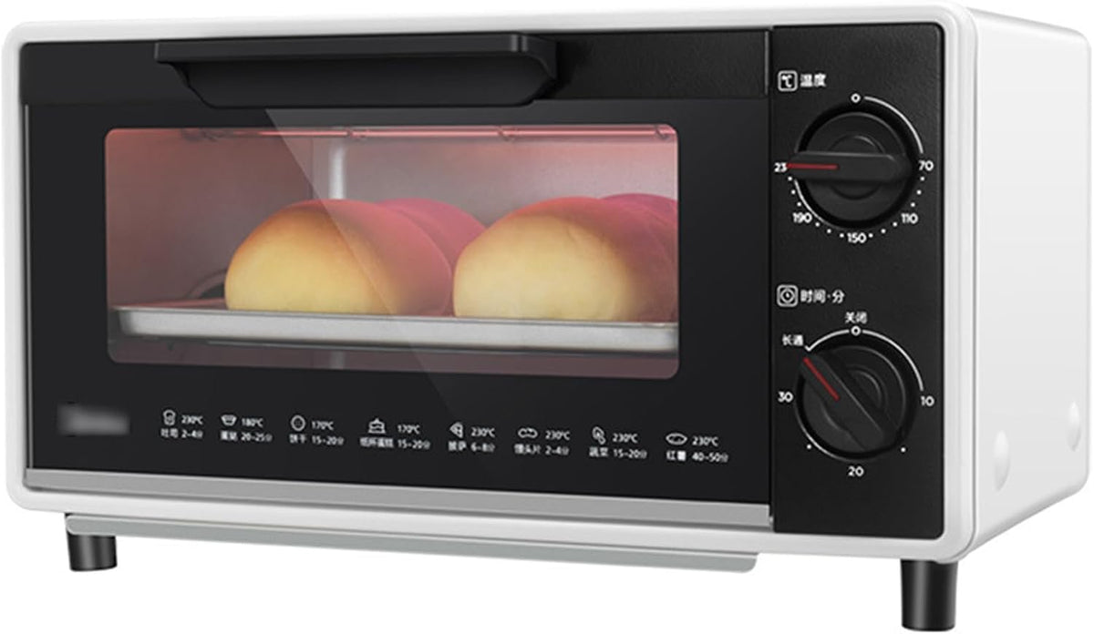 YUHANG Backofen, 37.5*24.2*20.7 cm, 800 W, 10 L, Weiß, Mini Oven, 70-230℃ Einstellbare Temperatur Und 30 Minuten Timer