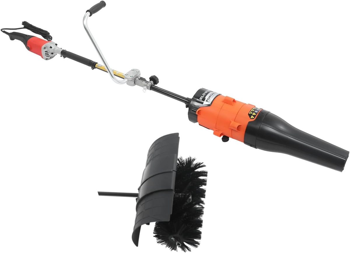 MooBeey Schneefräse, Schwarz, 2-in-1 Elektro-Laubfeger Bläser Handkehrmaschine mit, Akku Handgeführter Räumgerät mit Zusatzgriff