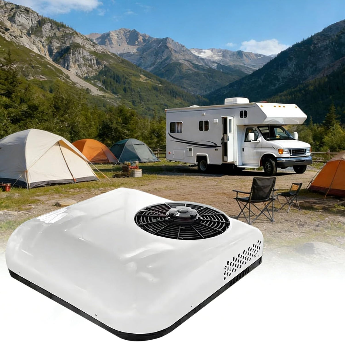 levigationlu Mobiles Klimagerät, 2200 W, 12 V, 24 V, 24 V, Weiß, / Klimaanlage Wohnmobil, Dachklimaanlage Wohnwagen