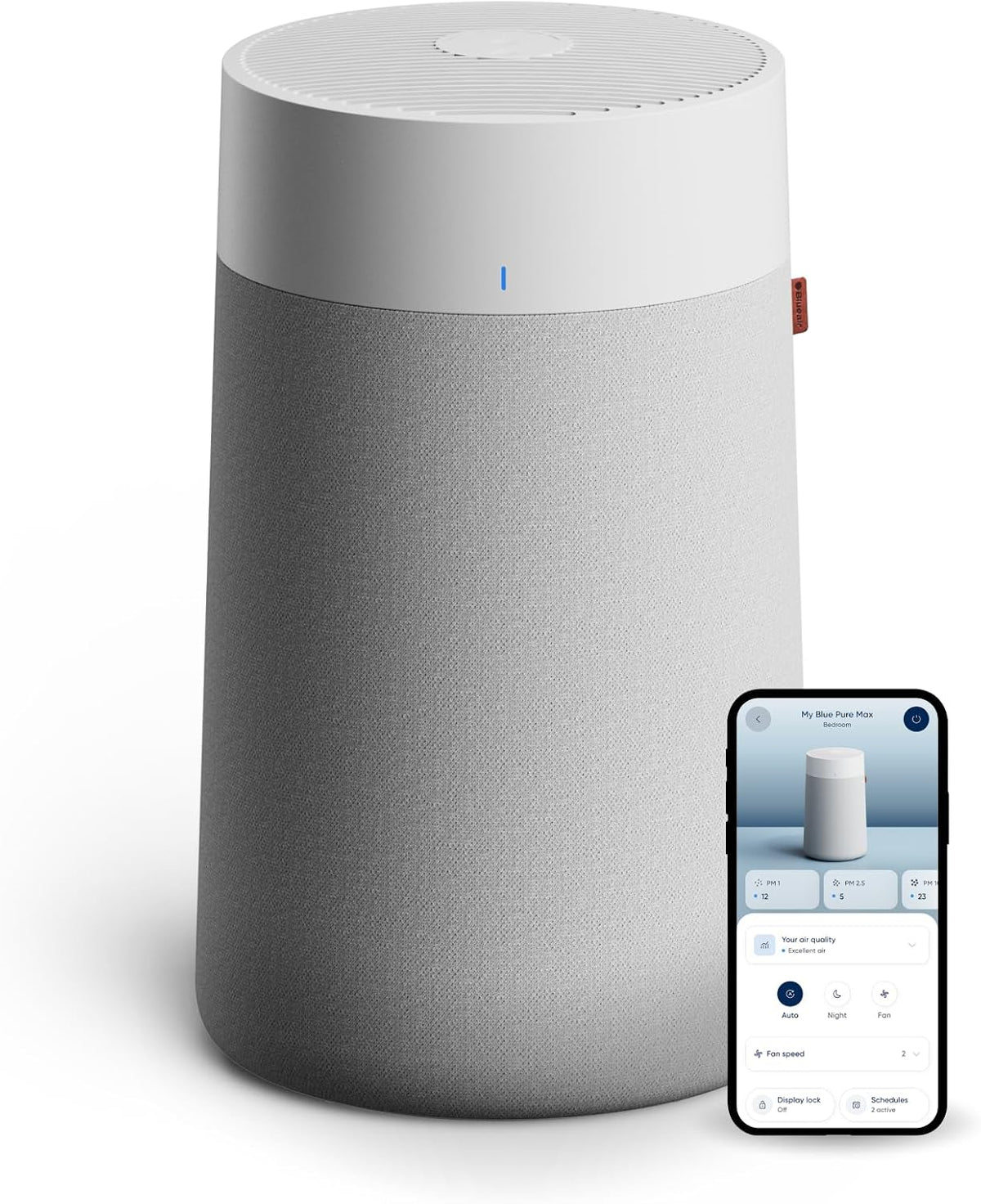 BLUEAIR Dunstabzugshaube, 86m, Blau, Blue Pure 3350i Max Luftreiniger für Räume bis ², Smart, leise, mit HEPASilent-Technologie
