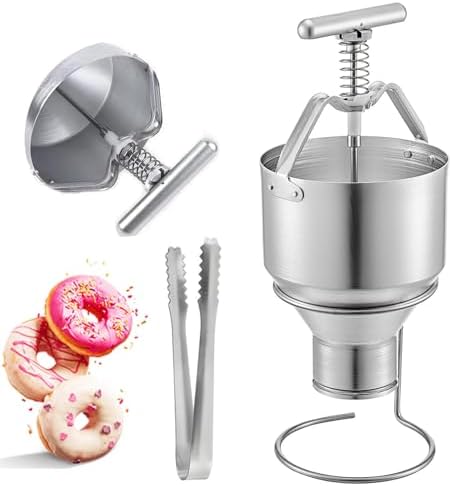 Manueller Donut-Maker, Silber, mit Edelstahlspender für private und gewerbliche Küchen