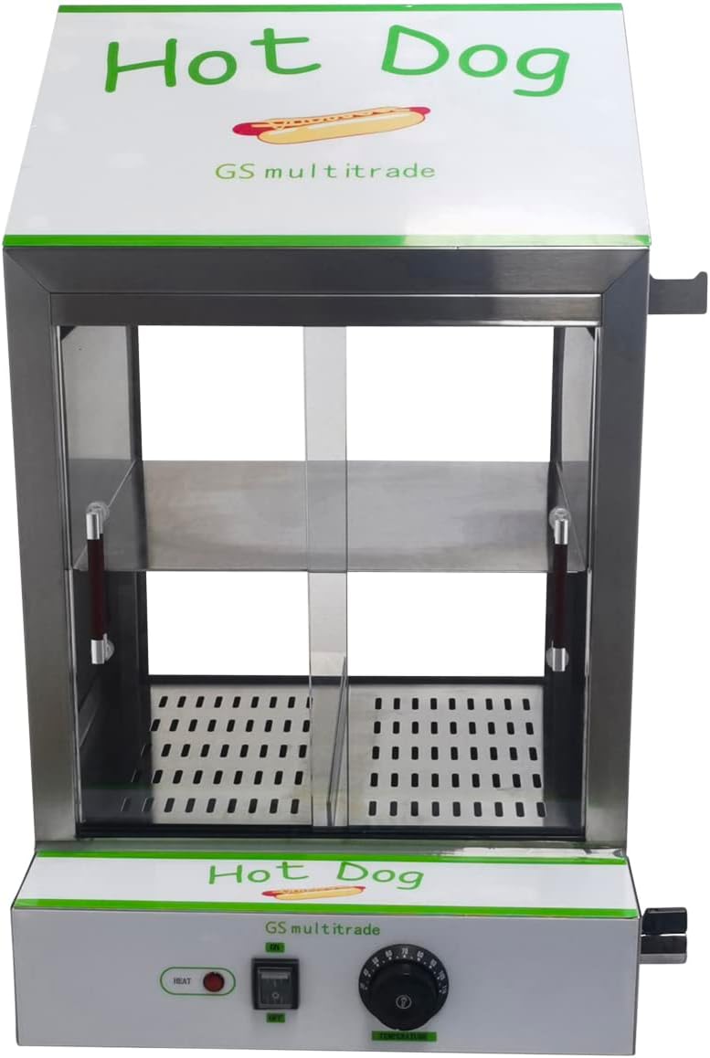 GS Multitrade Dampfglätter, 200 W, Schwarz, Hotdog Steamer Warmhaltegerät für ca. ürstchen und 50
