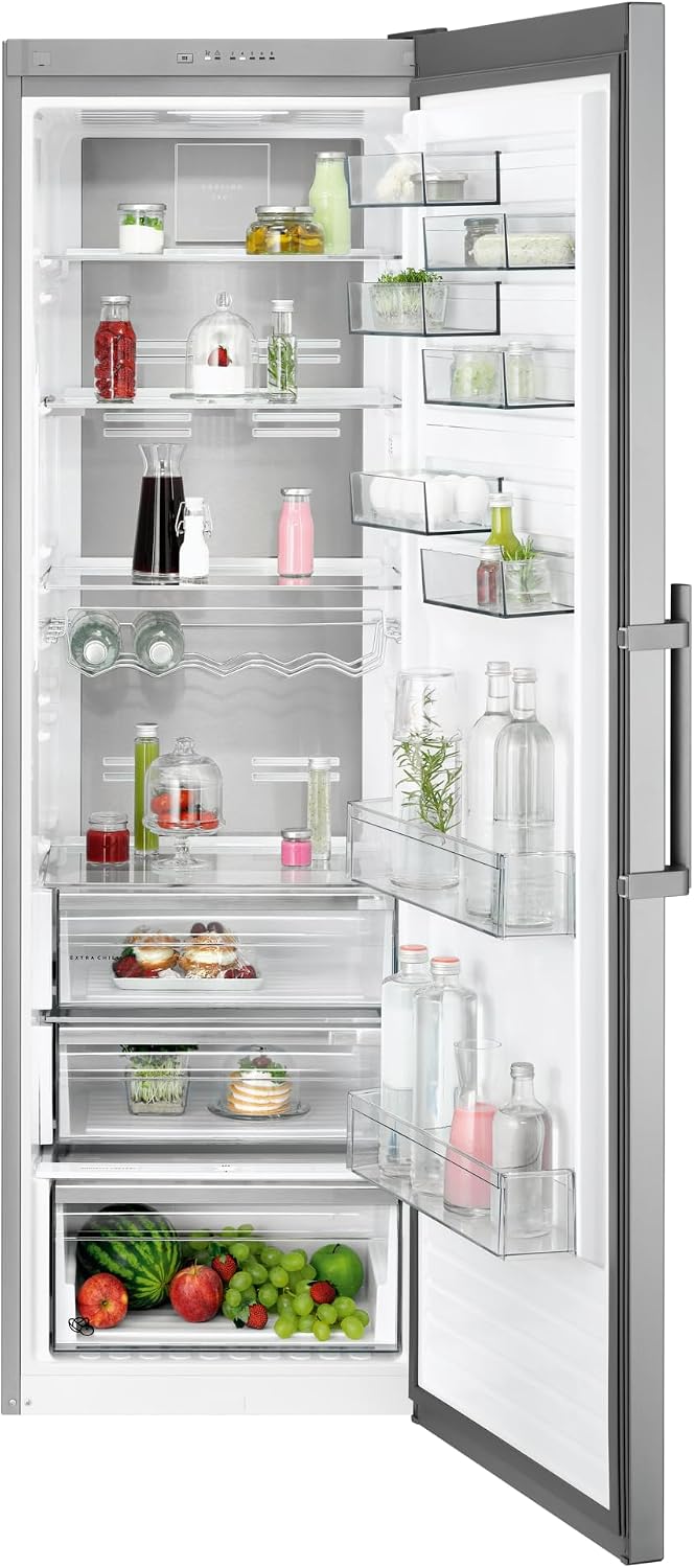 AEG Kühlschrank, 1860 mm, 389 L, Silber, 8000 freistehend ORK8M391DX -, 360° Cooling, LED-Beleuchtung, Inverter Kompressor