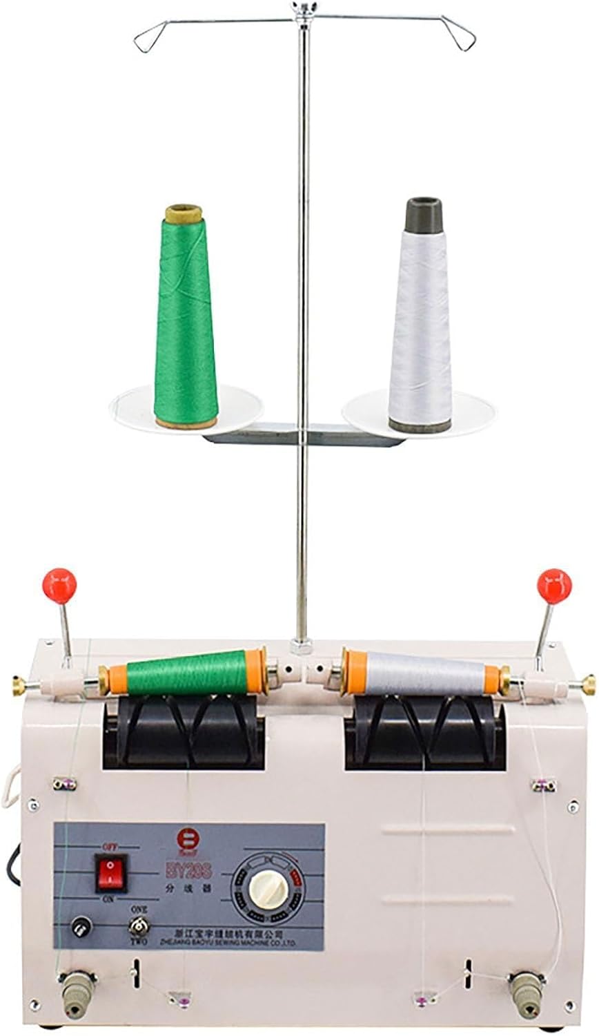 YNIYUJKL Stickmaschinen, Grau, Stickgarn-Aufwickelmaschine, Automatischer Doppelkopf-Splitter Mit Zeiteinstellung