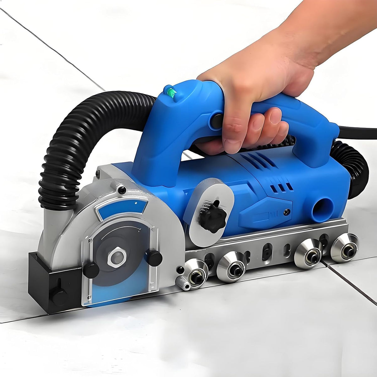 ZXSYYDS Fliesenschneider, 1200 W, Schwarz, Elektrische Fliesenreinigungsmaschine , 9000 U/min, Fugenreiniger mit Einstellbarer Schnitttiefe