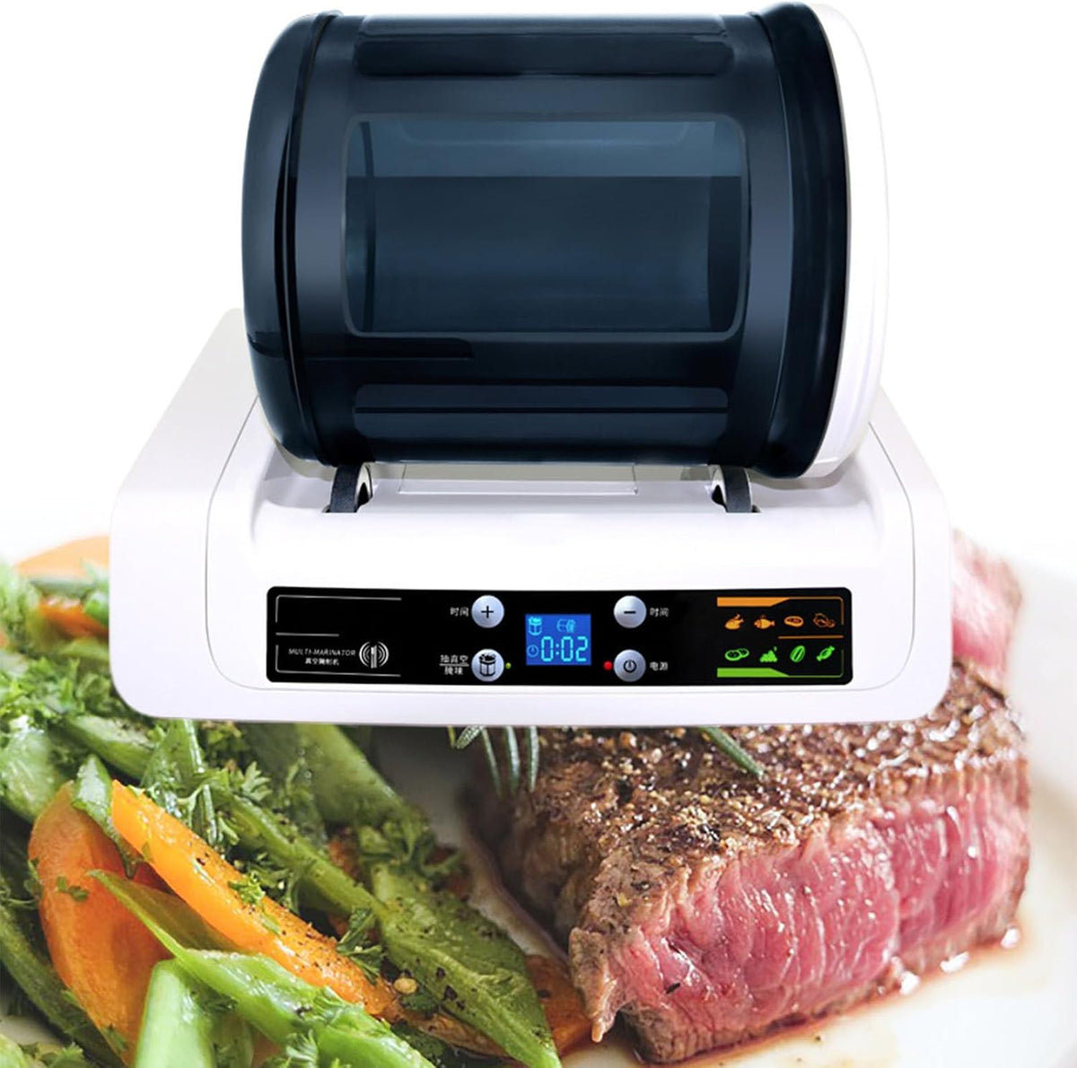 Kommerzieller Fleischhämmer & -klopfer, Schwarz, elektrischer Vakuum-Fleischbecher Marinator Maschine für, Burger