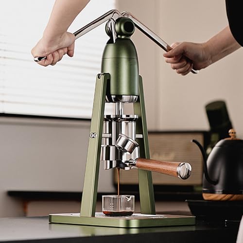 Manuelle Kaffeemaschine, 12 Bar, Schwarz/Silber, Hebel Espressomaschine - Direkter Hebel, Tragbare Handpresse Espressokocher