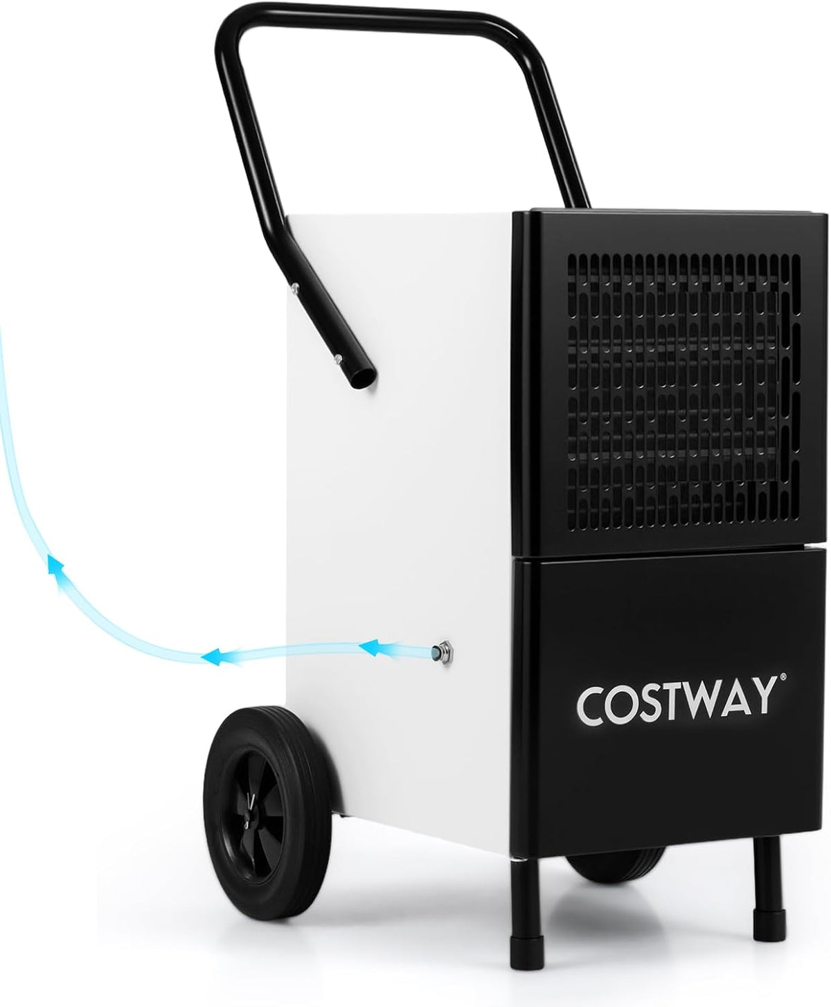 COSTWAY Luftentfeuchter, 55 x 42 x 86 cm (L x B x H), 850 W, 90 L, Metall, Kupfer, Weiß