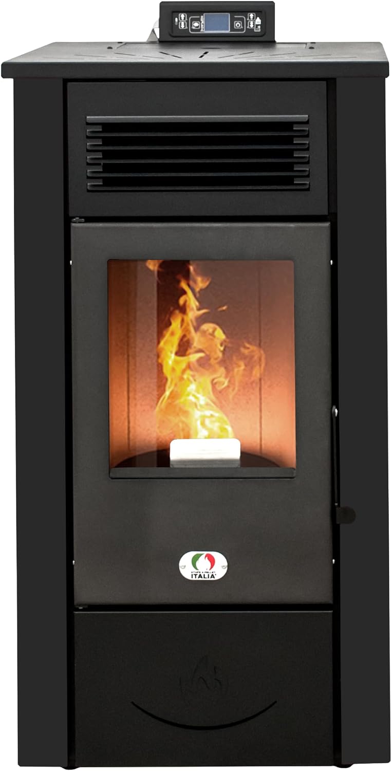STUFE A PELLET ITALIA Öfen, 12 KW, Schwarz, Canada 5 Sterne