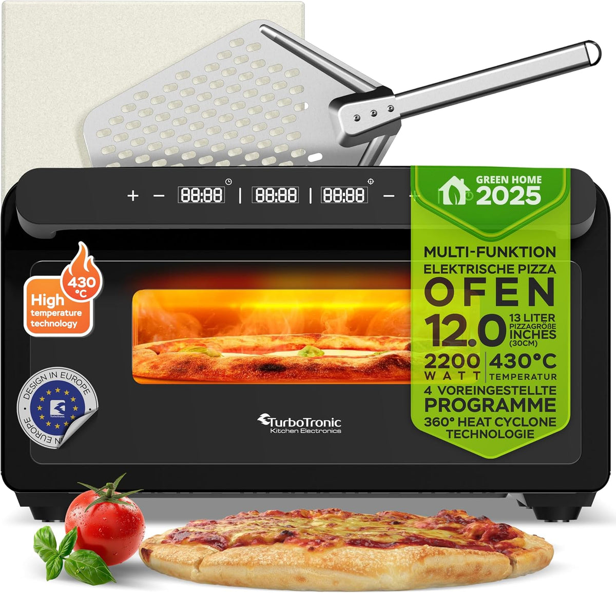 TurboTronic By Z-LINE Pizzaofen, 30 cm, Silber