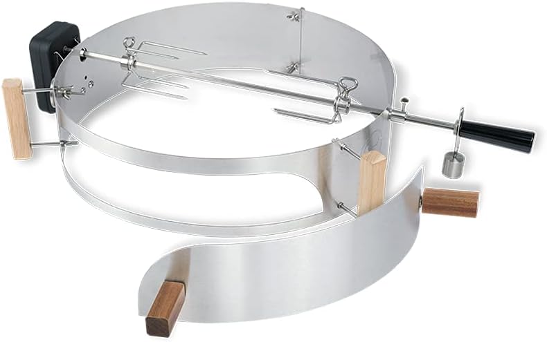 MOESTA BBQ EST. 2012 Pizzaofen, 60 cm, Schwarz, 10094 Smokin' PizzaRing Rotisserie-Set - Elektrischer, Batterie Motor