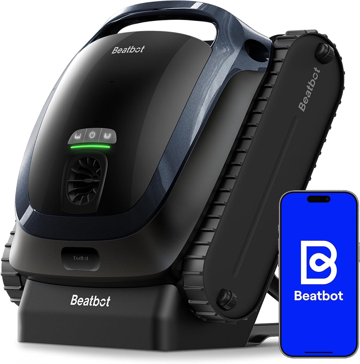 Beatbot Poolroboter, Schwarz, AquaSense 2, Oberflächen-Parkfunktion, Fenstergrau