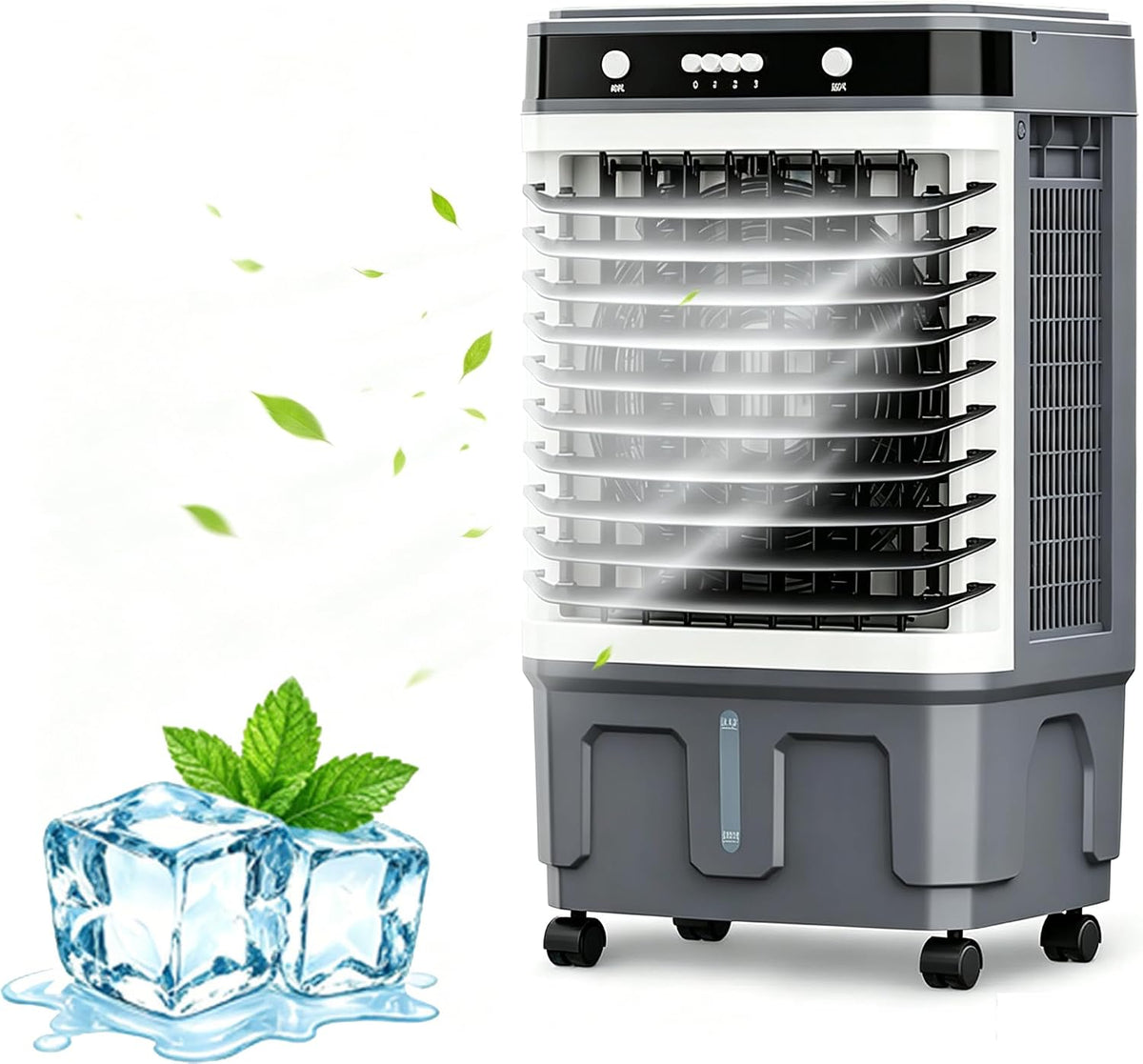 RRrawgff Kompressor, 80 cm, 20 L, Kunststoff, Weiß, 3-In-1 LuftküHlventilator & Luftbefeuchter, Tragbarer LuftküHler