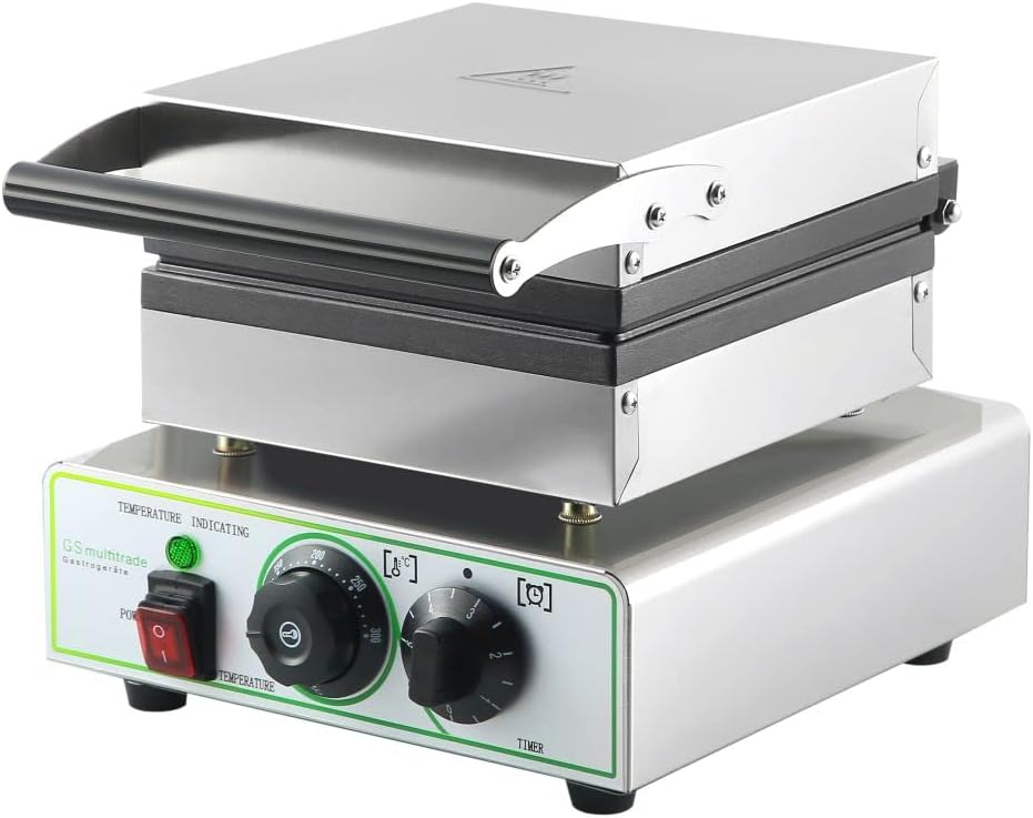 GS Multitrade Waffeleisen, Silber, Waffelmaschine eckig Edelstahl Waffelautomat