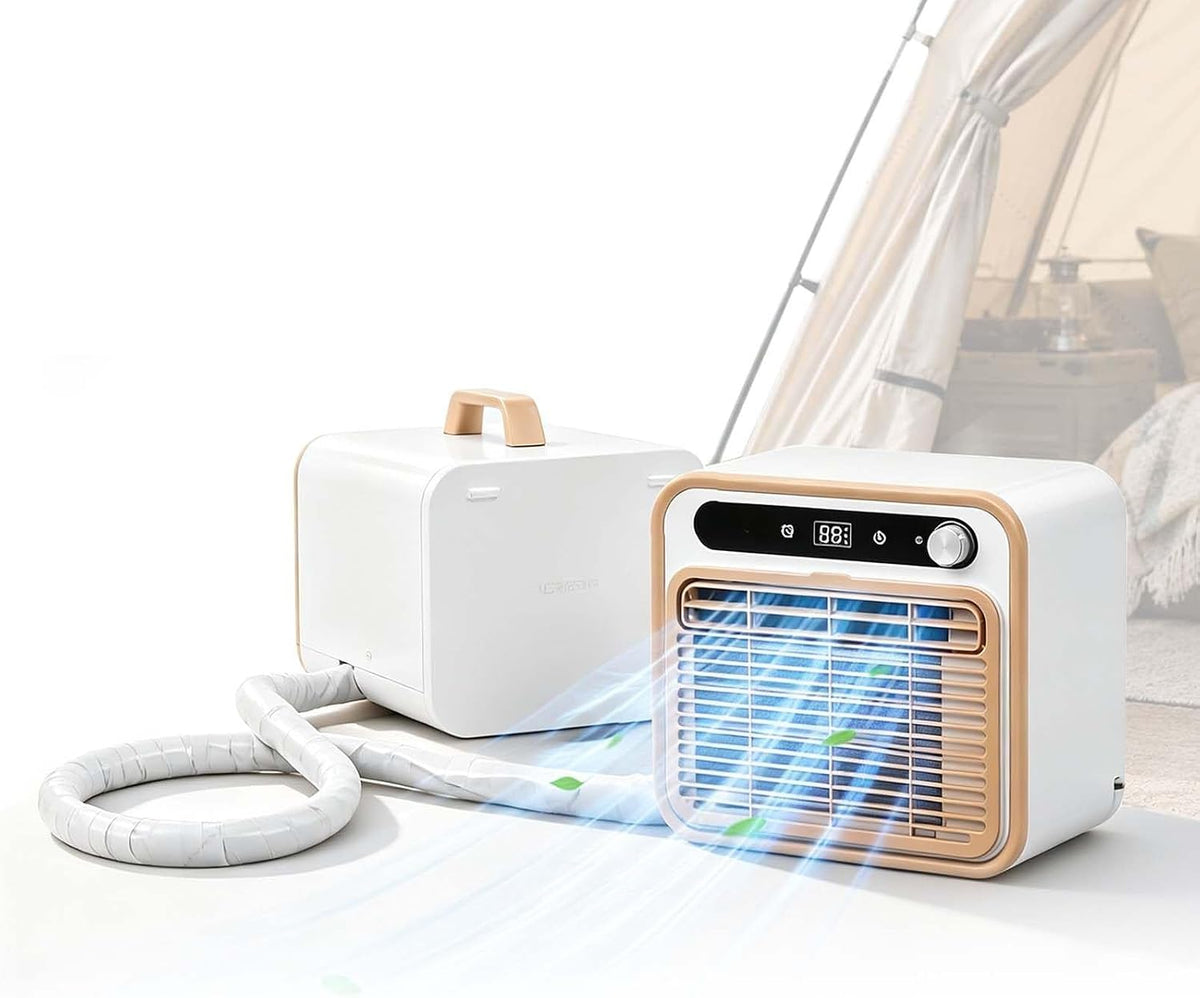 QFGain Split-Klimaanlage, <40 dB, 1M, Weiß, Tragbare für Wohnmobile, Herausnehmbarer Filter