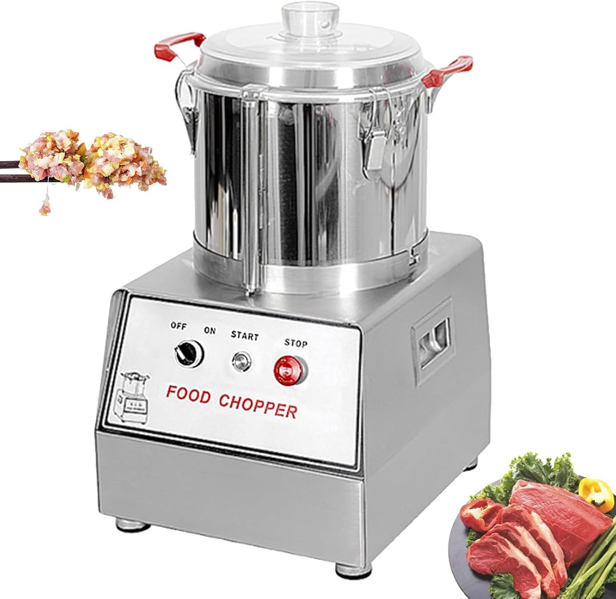 LQQYJSM Universalküchenmaschinen, 10 L, 15 L, 7 L, 15 L, Edelstahl 201, Gummi, Silber