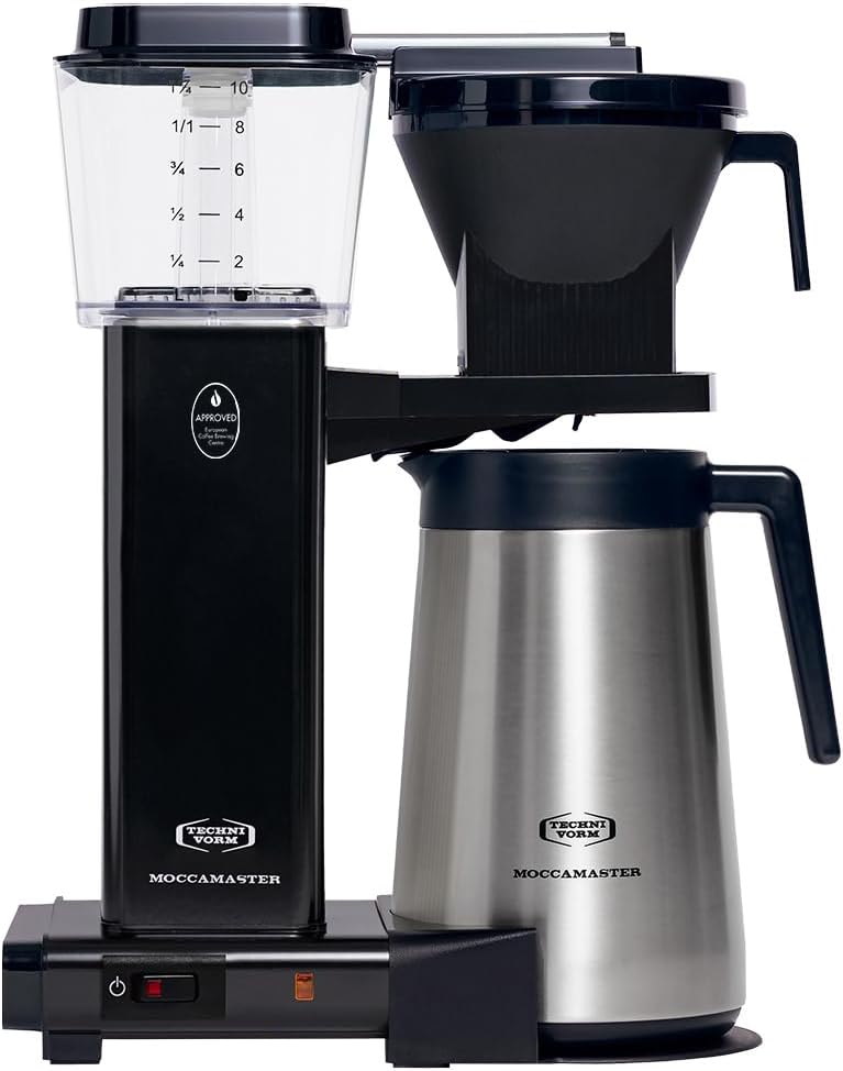Moccamaster Kaffeemaschine, 1.25 Liter, Schwarz, KBGT Thermos, mit Thermoskanne, Filter, Farbe
