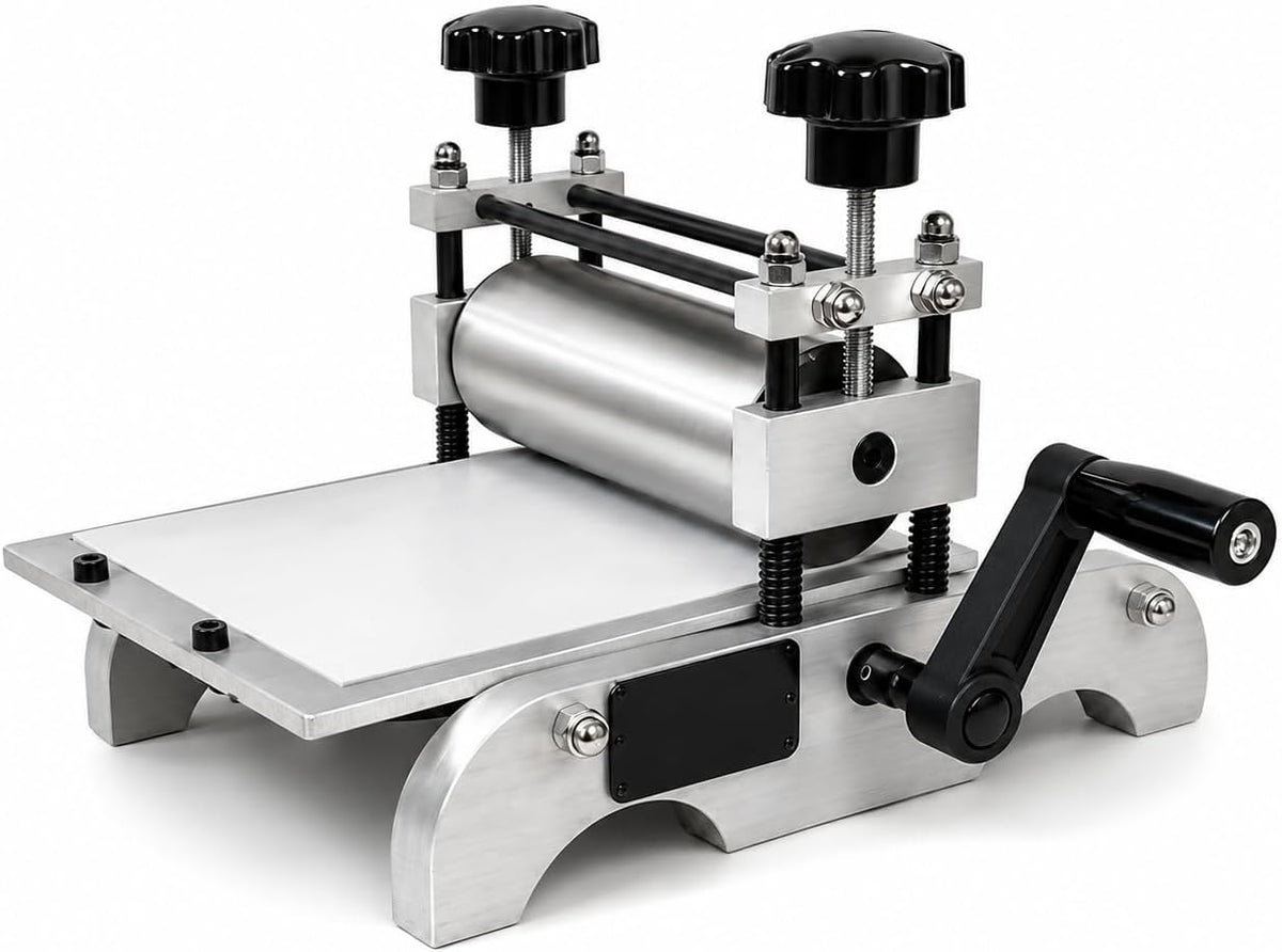 Manuelle Druckpressen, 170 mm, 5 cm, Braun, Ätzpresse, 350 x, verstellbare Rollendruckmaschine, Handrad-Druckkontrolle für Relief