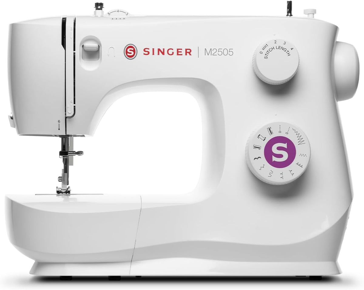 Singer Nähmaschinen, Schwarz, M2505, Maschine mit 10 integrierten Stichen, geeignete einfache Reparaturen, 4-stufiges Knopfloch