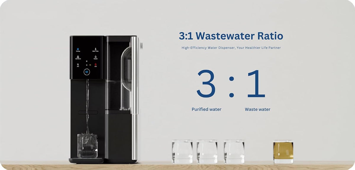 VIESTA Wasseraufbereiter, Grau, ® CT100 Tisch Umkehrosmoseanlage mit UV, Kompakter mit Temperaturwahl