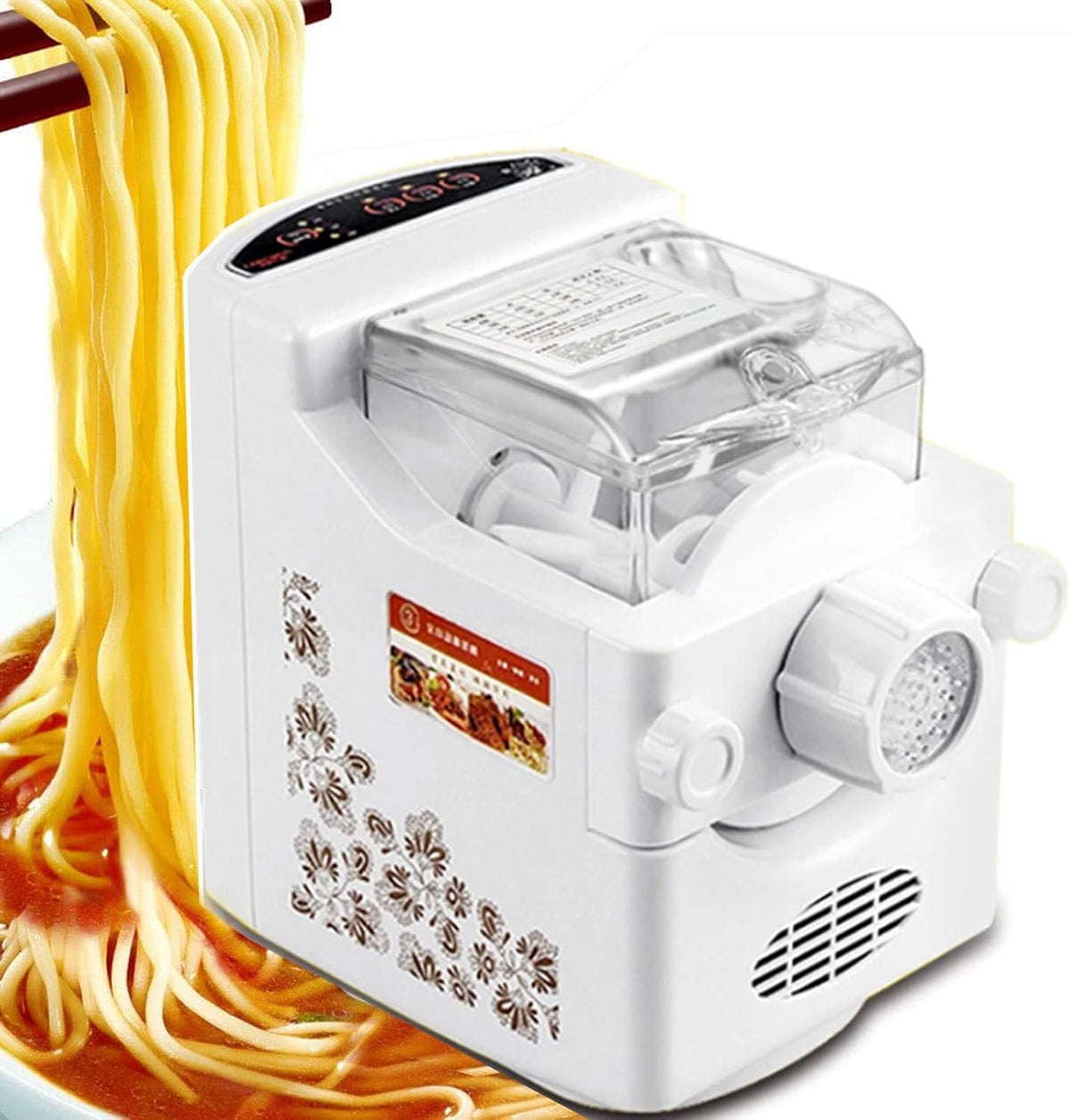 WOLWES Nudelmaschinen, 160 W, Grau, Vollautomatische Mit 9 Formen/500 G GroßEs