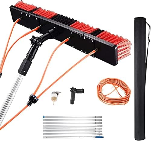 Glasreinigungsbürste Teleskopstäbe, 30 cm, 9 m, Transparent, Haushaltswasseranschluss, Teleskopstange, Solarpanel-Rotationsbürste