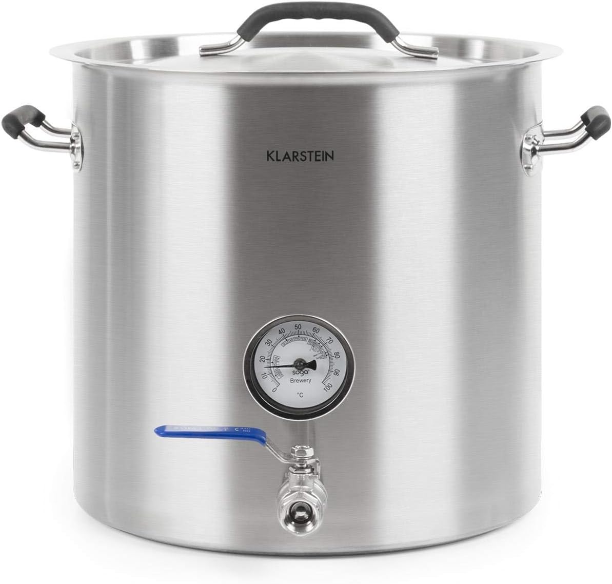 Klarstein Kochfeld, 70 Liter, 0,7 mm, 3 mm, Schwarz, Brauheld Pur - Maischekessel, Bierbrauanlage, integriertes Thermometer