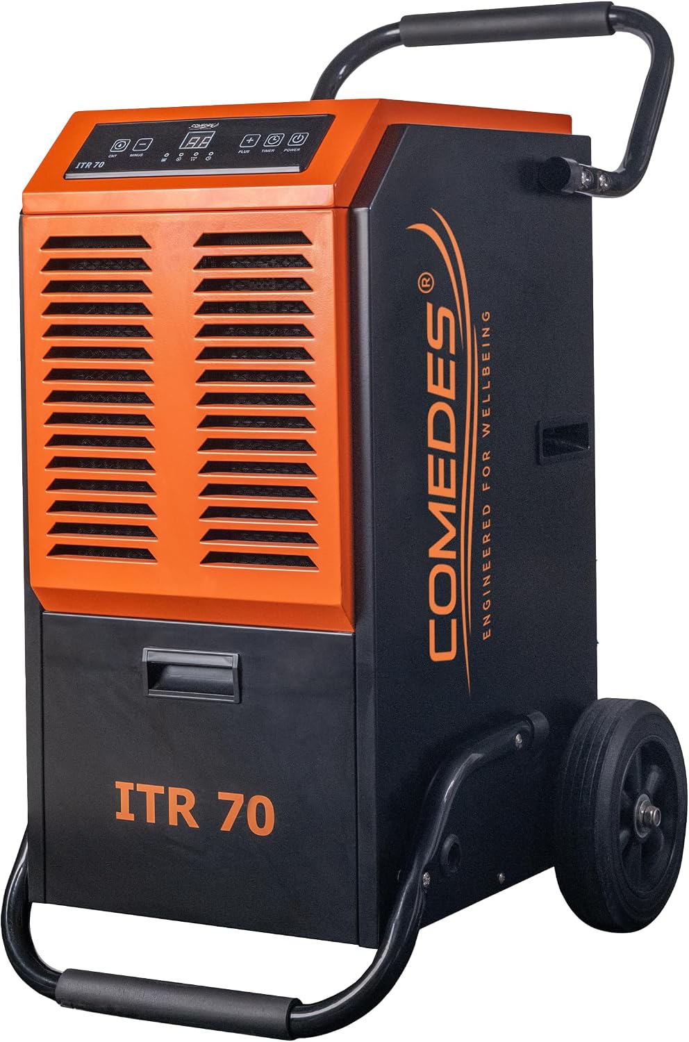 Comedes Luftentfeuchter, 70 Liter, 150m, 345m, Weiß, Bautrockner ITR 70 (max. / 24h) Geeignet für Räume