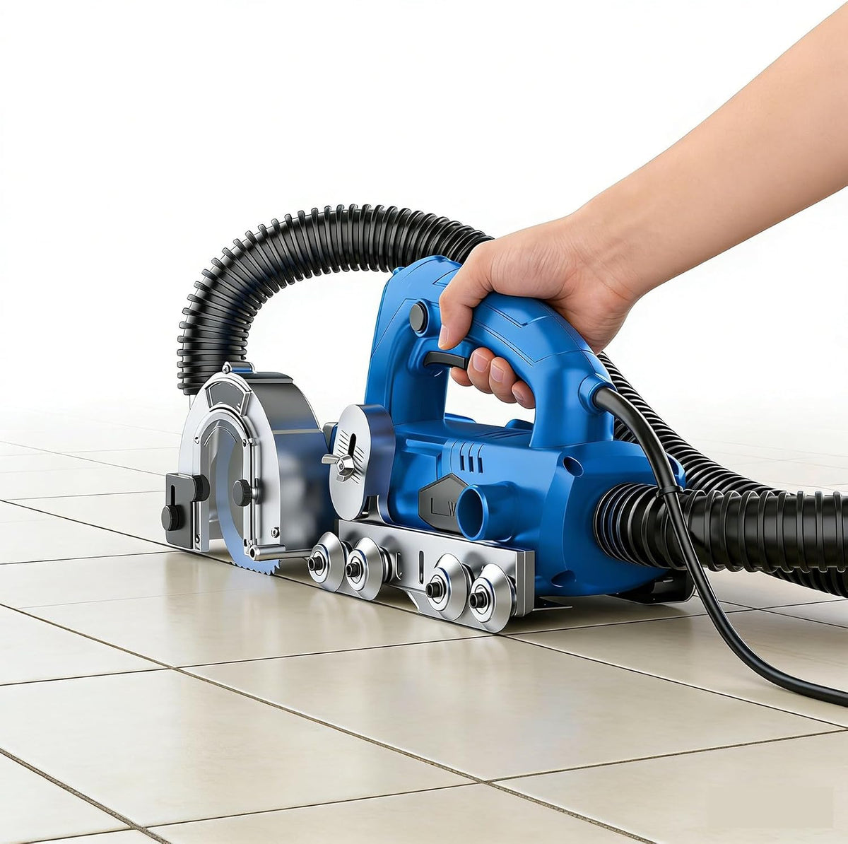 MASTLOUFUL Fliesenschneider, 1200 W, 11 mm, Schwarz, Fliesenfugenfräse, Elektrischer Fugenreiniger mit 9000 U/m