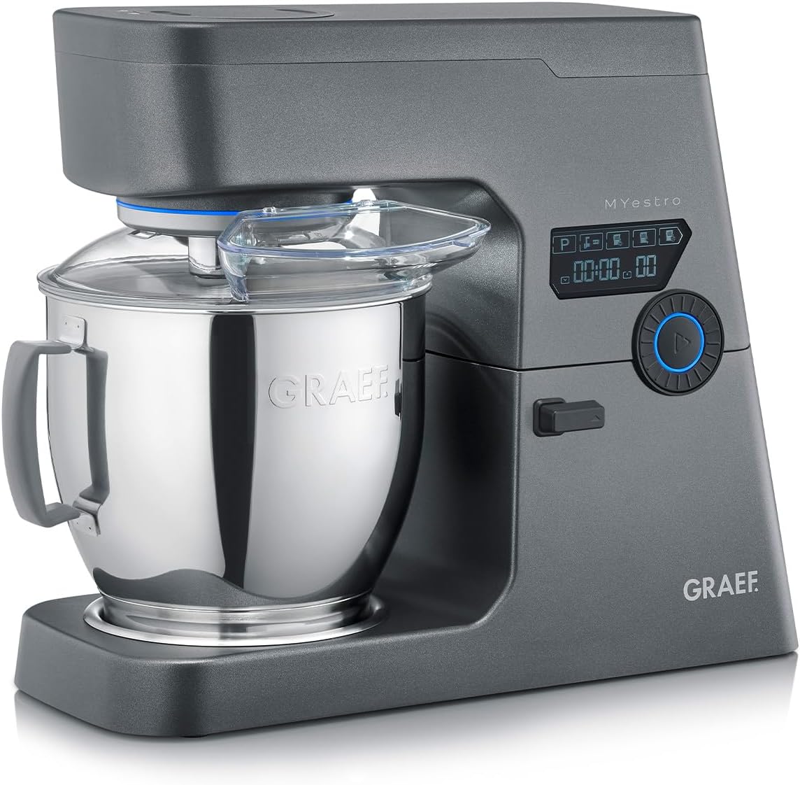 GRAEF. Universalküchenmaschinen, 7 Liter, Silber, Küchenmaschine MYestro KM7016 Knetmaschine mit, Multifunktionale Rührmaschine mit flüsterleisem