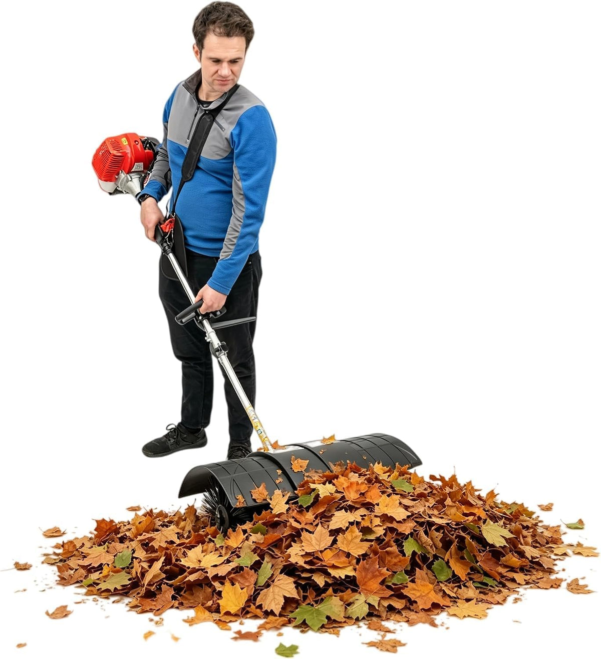 Jerool Schneefräse, 1,7 kW, PA6, Nylon, Schwarz, 52 CC Gasoline-Powered Broom Sweeper