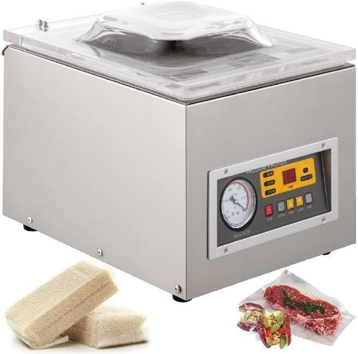 GLETSF Vakuumpumpen, Schwarz, Gewerbliche Vakuumier-Verpackungsmaschine DZ-260S