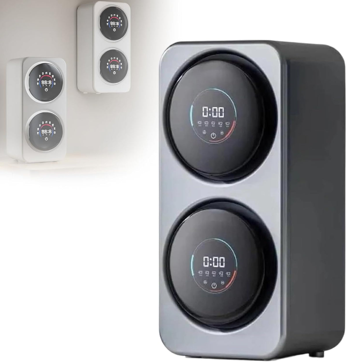 Xjymposium Waschmaschine, 3,5 L, Grau, Kompakte Elektrische, 7 Wasch Und Trocken Modi, Smart Touch Panel, 65 ℃ Hochtemperatur-Trocknung FüR Wohnungen