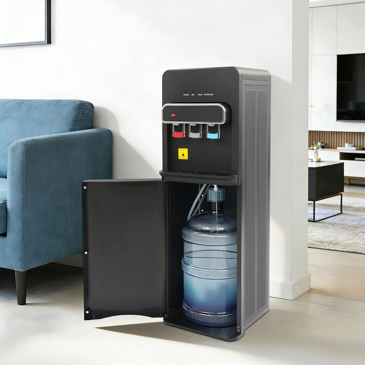 Atnhyruhd Kühler & Wasserspender, 550 W, PVC, Schwarz, Stand Wasserspender mit Bodenbefüllung elektrischer